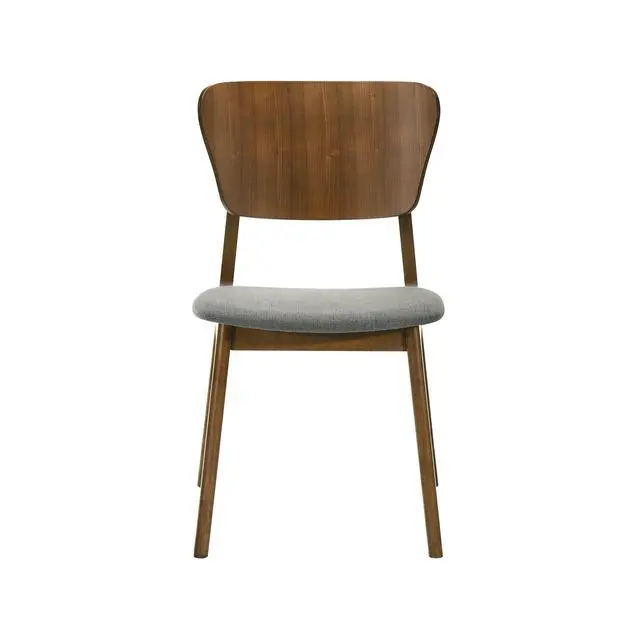 Alt view image 4 of 7 - Kalia Wood Dining Chair in Walnut Finish with Charcoal Fabric - Set of 2