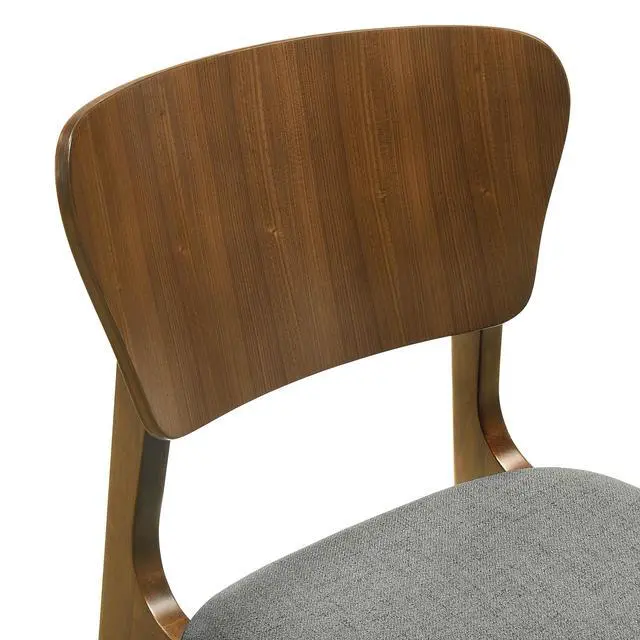 Alt view image 6 of 7 - Kalia Wood Dining Chair in Walnut Finish with Charcoal Fabric - Set of 2