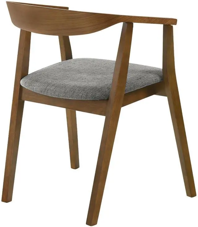 Alt view image 5 of 7 - Santana Wood Dining Chair in Walnut Finish with Charcoal Fabric - Set of 2