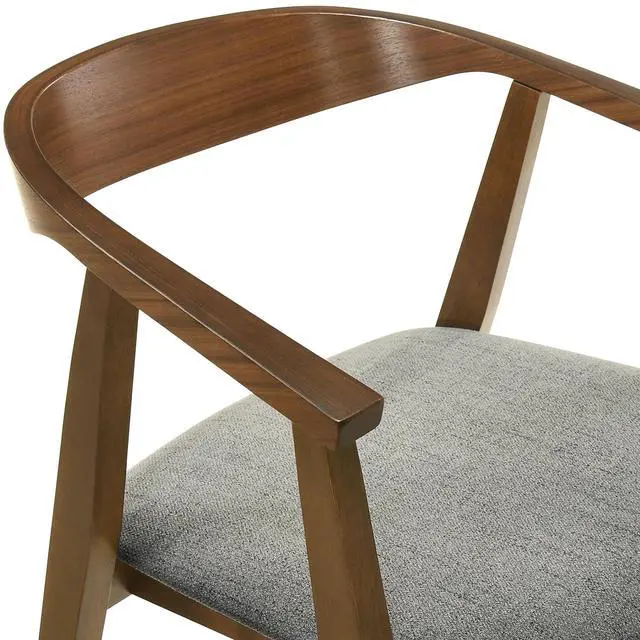 Alt view image 6 of 7 - Santana Wood Dining Chair in Walnut Finish with Charcoal Fabric - Set of 2