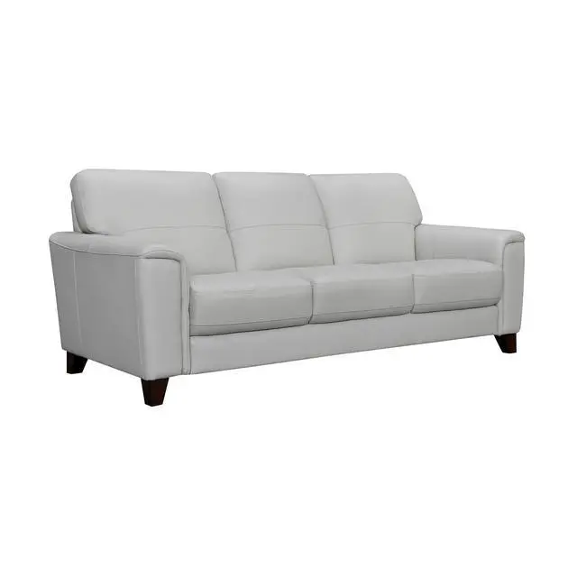 Alt view image 3 of 7 - Bergen 87" Dove Gray Genuine Leather Square Arm Sofa