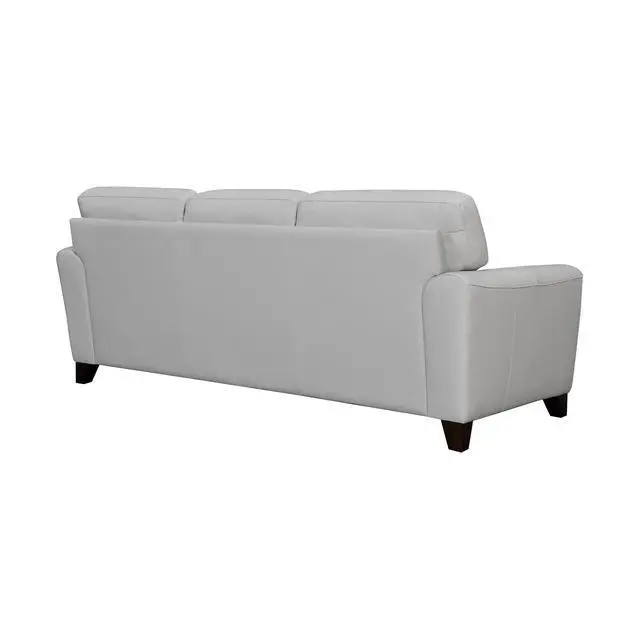 Alt view image 4 of 7 - Bergen 87" Dove Gray Genuine Leather Square Arm Sofa