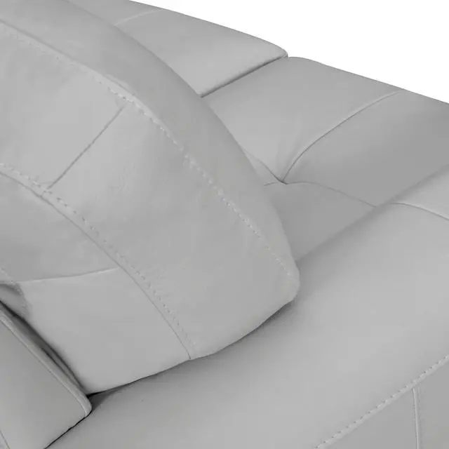 Alt view image 6 of 7 - Bergen 87" Dove Gray Genuine Leather Square Arm Sofa