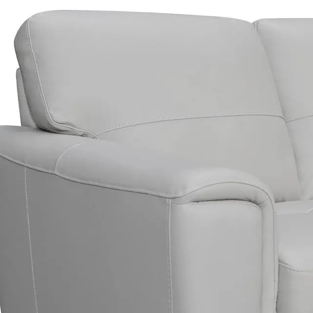 Alt view image 5 of 7 - Bergen 87" Dove Gray Genuine Leather Square Arm Sofa