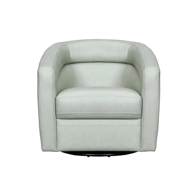 Alt view image 3 of 7 - Desi Mint Leather Swivel Accent Chair