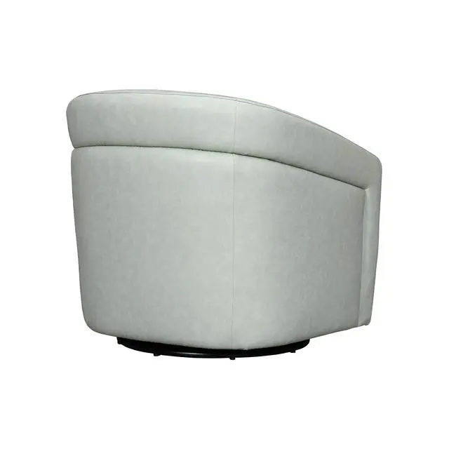 Alt view image 4 of 7 - Desi Mint Leather Swivel Accent Chair