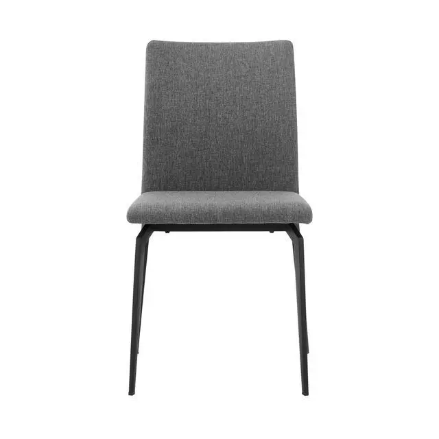 Alt view image 3 of 7 - Lyon Gray Fabric and Metal Dining Room Chairs - Set of 2
