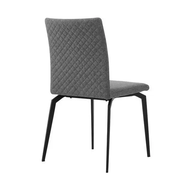 Alt view image 4 of 7 - Lyon Gray Fabric and Metal Dining Room Chairs - Set of 2