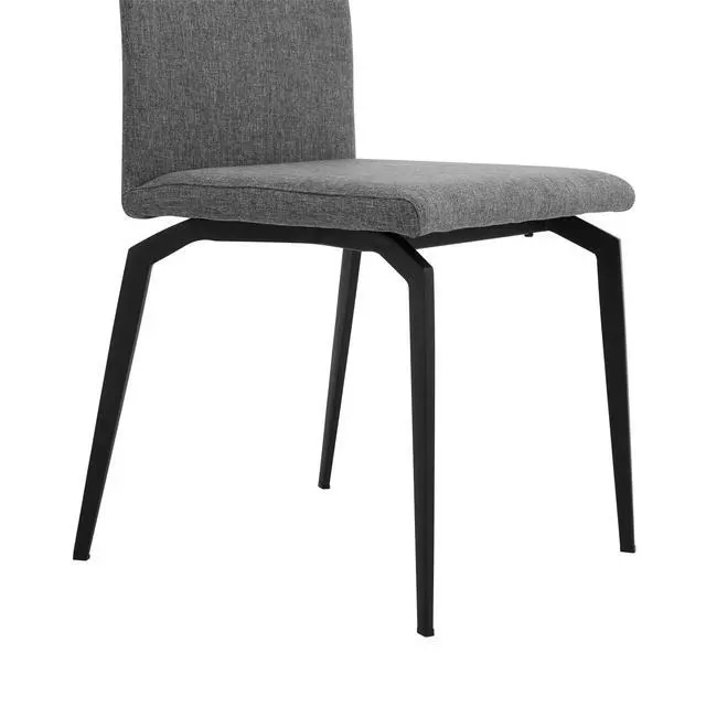 Alt view image 7 of 7 - Lyon Gray Fabric and Metal Dining Room Chairs - Set of 2
