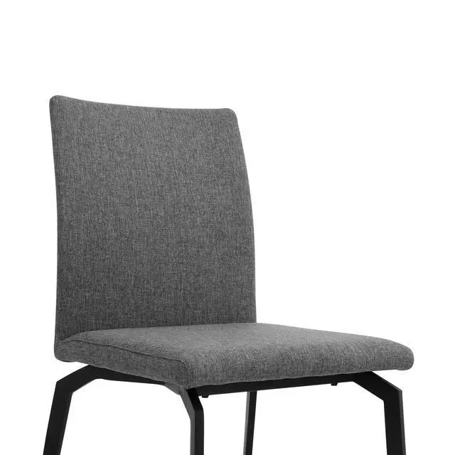 Alt view image 5 of 7 - Lyon Gray Fabric and Metal Dining Room Chairs - Set of 2