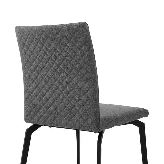 Alt view image 6 of 7 - Lyon Gray Fabric and Metal Dining Room Chairs - Set of 2