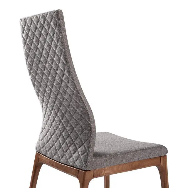 Alt view image 6 of 7 - Parker Mid-Century Dining Chair in Walnut Finish and Gray Fabric - Set of 2