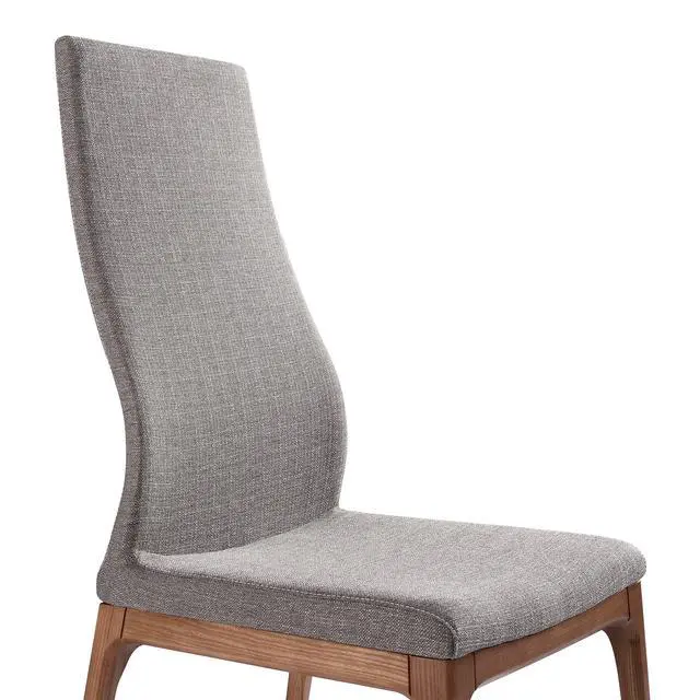 Alt view image 5 of 7 - Parker Mid-Century Dining Chair in Walnut Finish and Gray Fabric - Set of 2