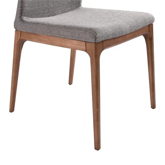 Alt view image 7 of 7 - Parker Mid-Century Dining Chair in Walnut Finish and Gray Fabric - Set of 2
