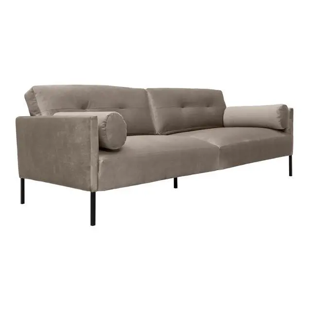 Alt view image 3 of 7 - Michalina 84" Sofa with Black Metal Legs in Fabric and Velvet Options