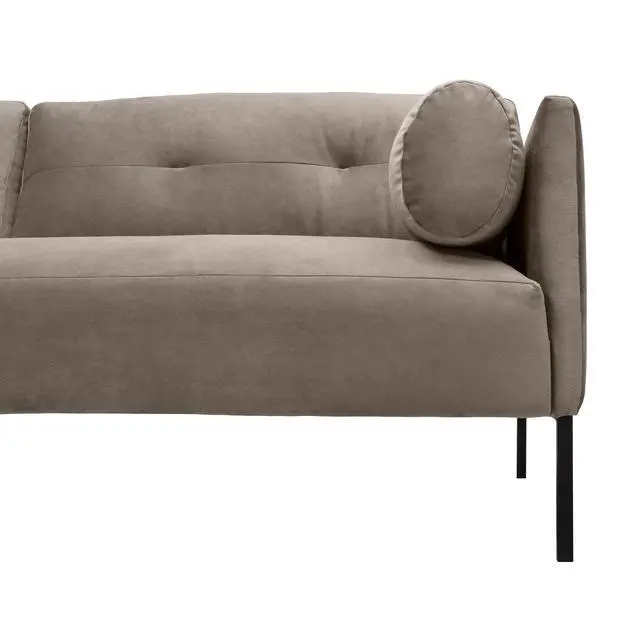 Alt view image 6 of 7 - Michalina 84" Sofa with Black Metal Legs in Fabric and Velvet Options