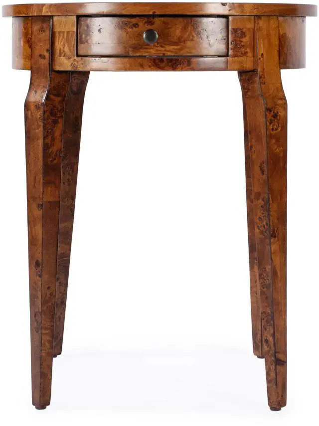 Alt view image 3 of 7 - Archer 1 Drawer Burl Side Table in Light Brown 0341442