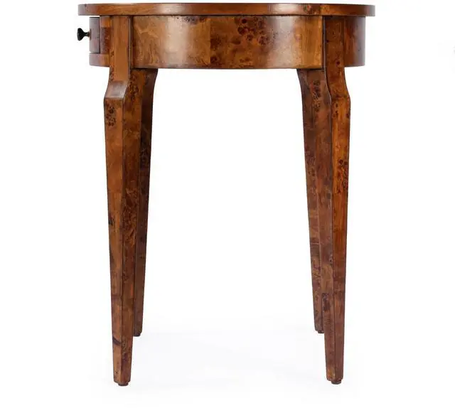 Alt view image 7 of 7 - Archer 1 Drawer Burl Side Table in Light Brown 0341442