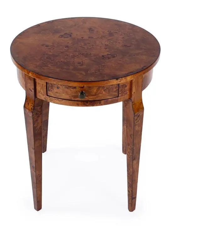 Alt view image 2 of 7 - Archer 1 Drawer Burl Side Table in Light Brown 0341442