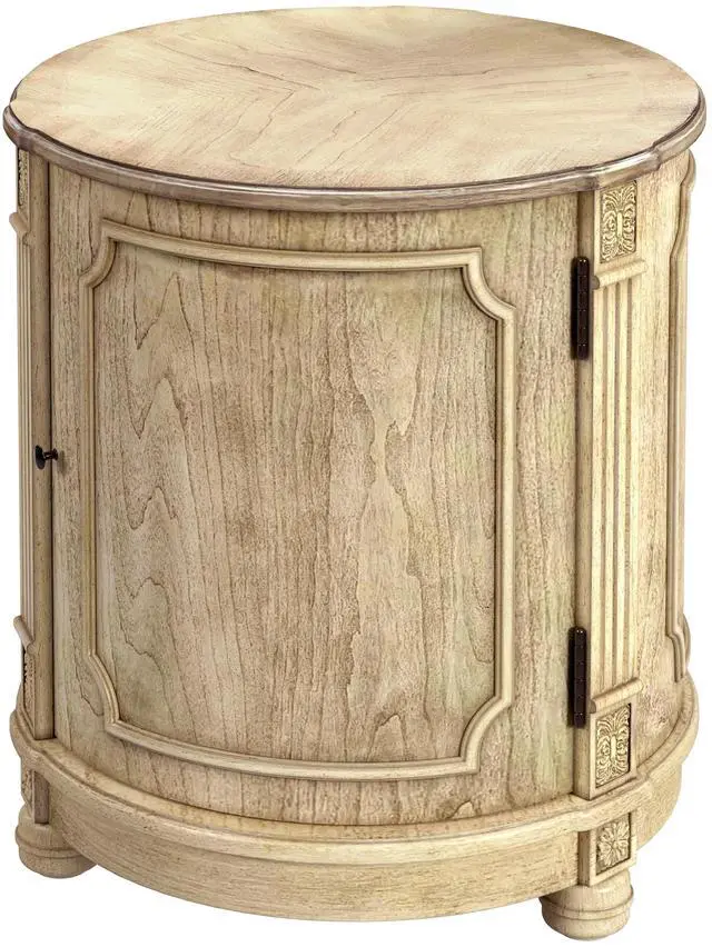 Main image of Thurmond Drum 20"W Drum Side Table in Beige 0584424