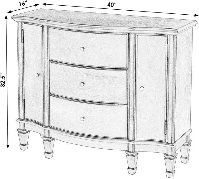 Alt view image 3 of 7 - Sheffield 3 Drawer 2 Door Accent Cabinet in Dark Brown 0674024