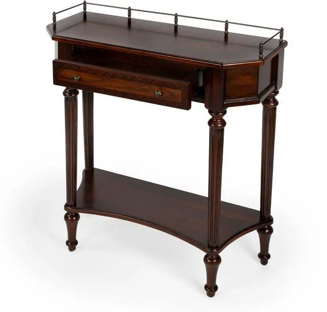 Alt view image 3 of 7 - Charleston One Drawer Console Table in Dark Brown 0883024