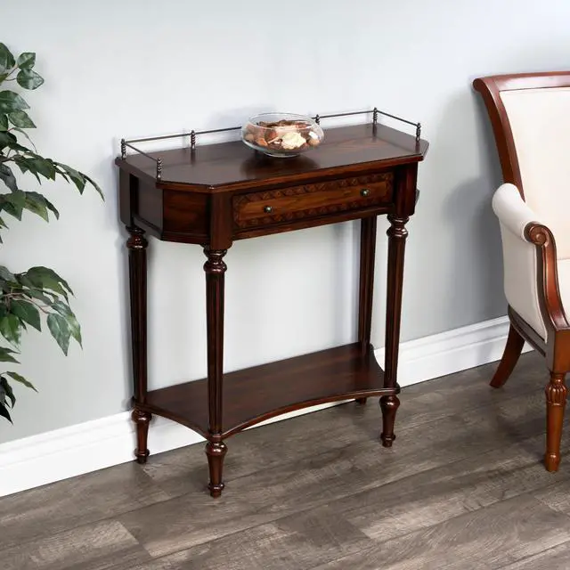 Alt view image 6 of 7 - Charleston One Drawer Console Table in Dark Brown 0883024