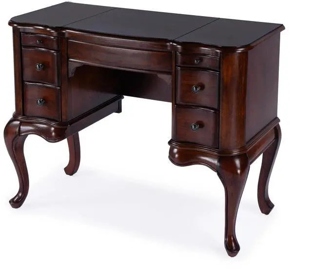 Main image of Charlotte Vanity Desk with Storage in Dark Brown 0735024
