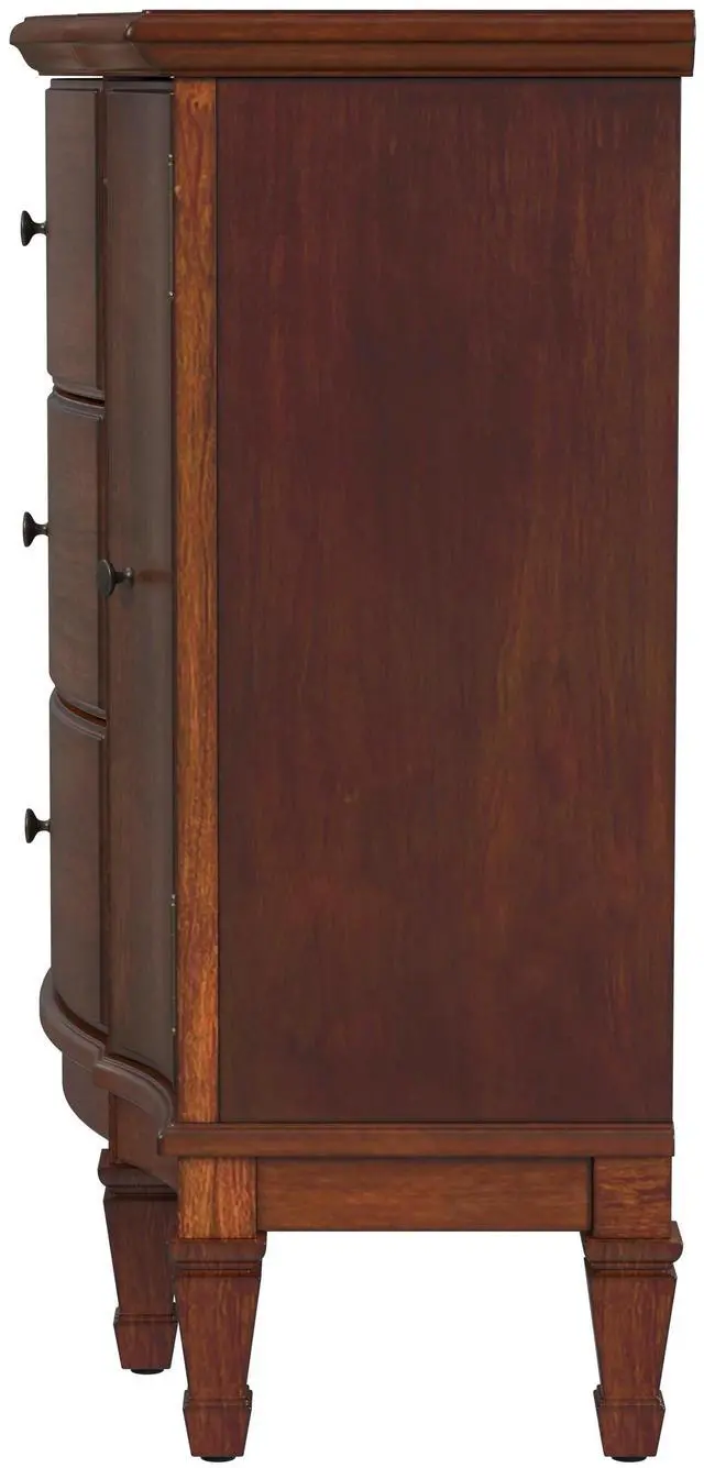Alt view image 5 of 7 - Sheffield 3 Drawer 2 Door Accent Cabinet in Medium Brown 0674011