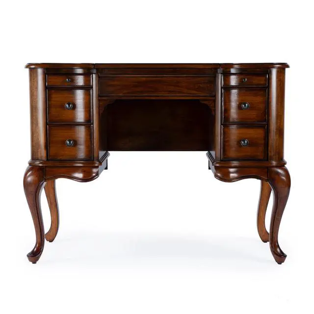 Alt view image 3 of 6 - Charlotte Vanity Desk with Storage in Brown 0735011