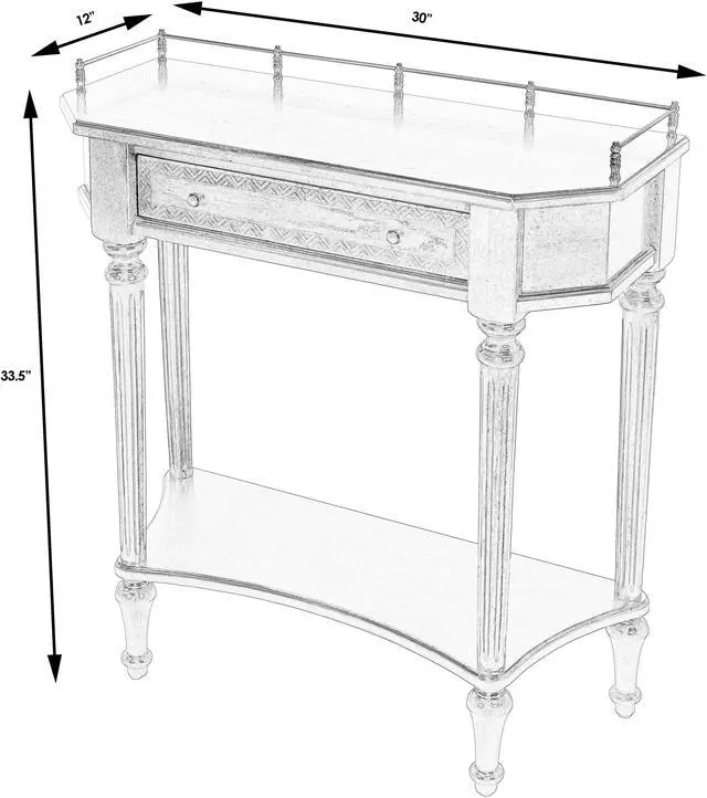 Alt view image 3 of 4 - Charleston One Drawer Console Table in Medium Brown 0883040