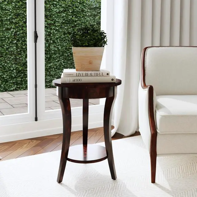 Alt view image 5 of 7 - Holdin Round 18"W Side Table in Dark Brown 0992446