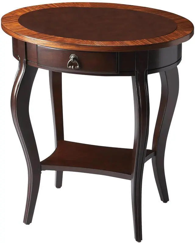 Main image of Jeanette Nouveau Oval Side Table in Dark Brown 0532211