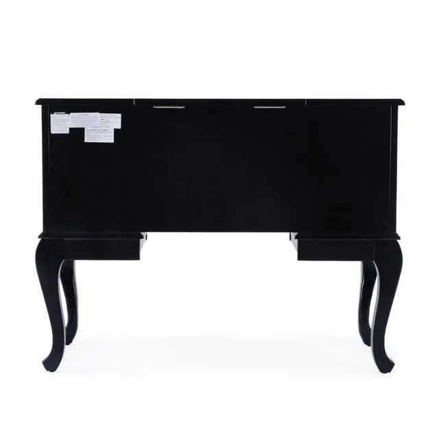 Alt view image 6 of 7 - Charlotte Vanity Desk with Storage in Black 0735111