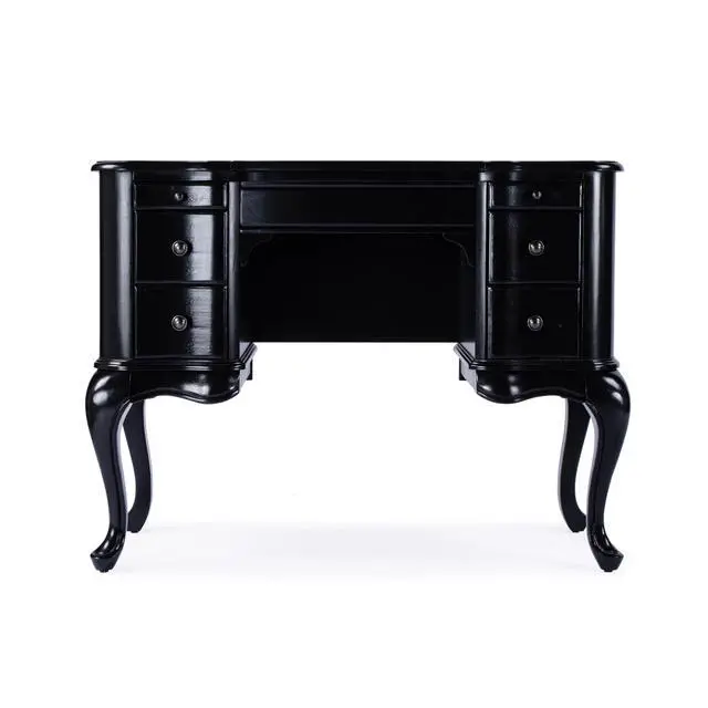 Alt view image 7 of 7 - Charlotte Vanity Desk with Storage in Black 0735111