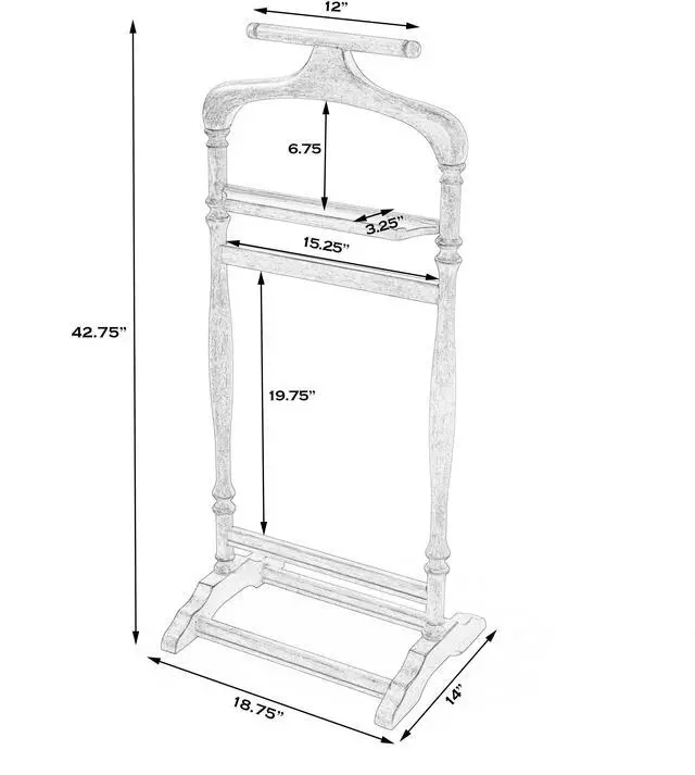 Alt view image 2 of 2 - Judson Valet Stand in Medium Brown 1926101