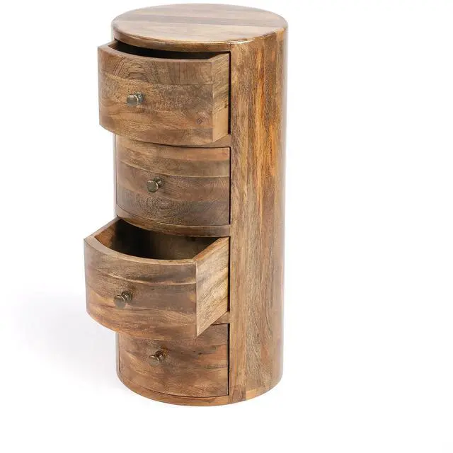 Alt view image 4 of 7 - Liam Light Wood End Table with Storage in Light Brown 1176312