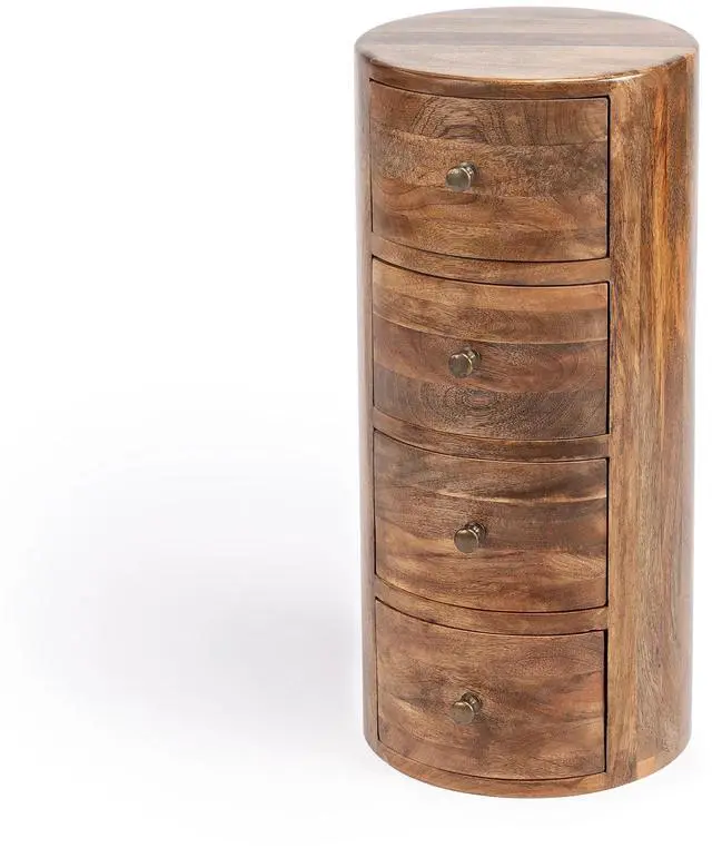 Main image of Liam Light Wood End Table with Storage in Light Brown 1176312