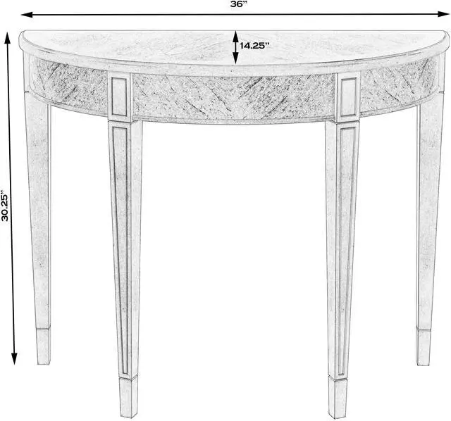 Alt view image 6 of 11 - Butler Specialty Company Hampton Demilune Traditional Burl 36" Console Table, Light Brown