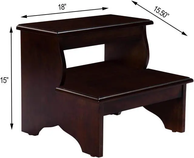 Alt view image 4 of 7 - Melrose Step Stool in Dark Brown 1922024