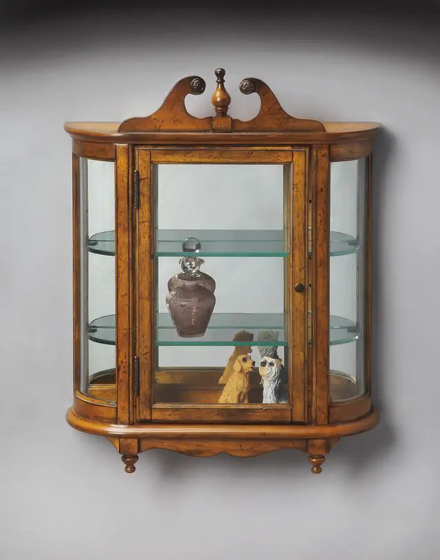 Alt view image 3 of 3 - Melinda Wall Curio in Medium Brown 1927001