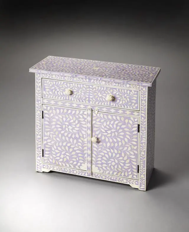 Alt view image 4 of 4 - Vivienne Lavender Bone Inlay Console Chest in Purple 3203070