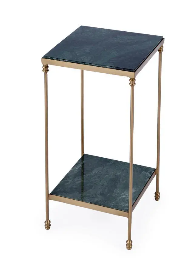 Main image of Larkin Marble & Iron Side Table in Green 3319475