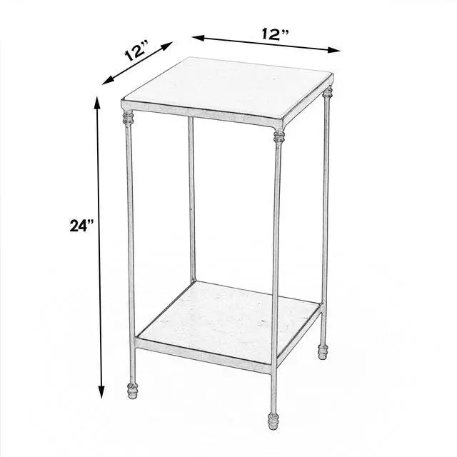Alt view image 2 of 6 - Larkin Marble & Iron Side Table in Green 3319475