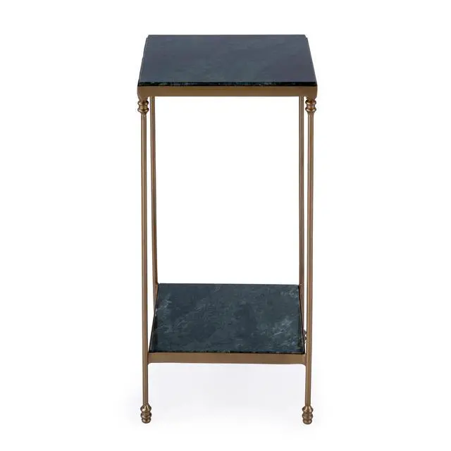 Alt view image 5 of 6 - Larkin Marble & Iron Side Table in Green 3319475
