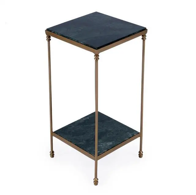 Alt view image 6 of 6 - Larkin Marble & Iron Side Table in Green 3319475