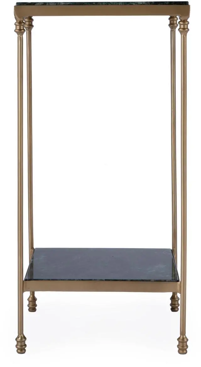 Alt view image 4 of 6 - Larkin Marble & Iron Side Table in Green 3319475
