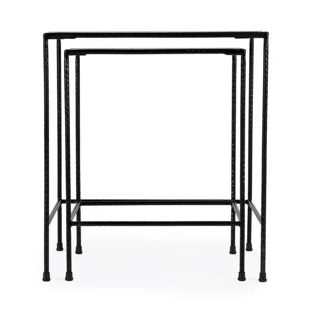 Alt view image 4 of 7 - Carrera Nesting Tables in Black,Black and White 2870330