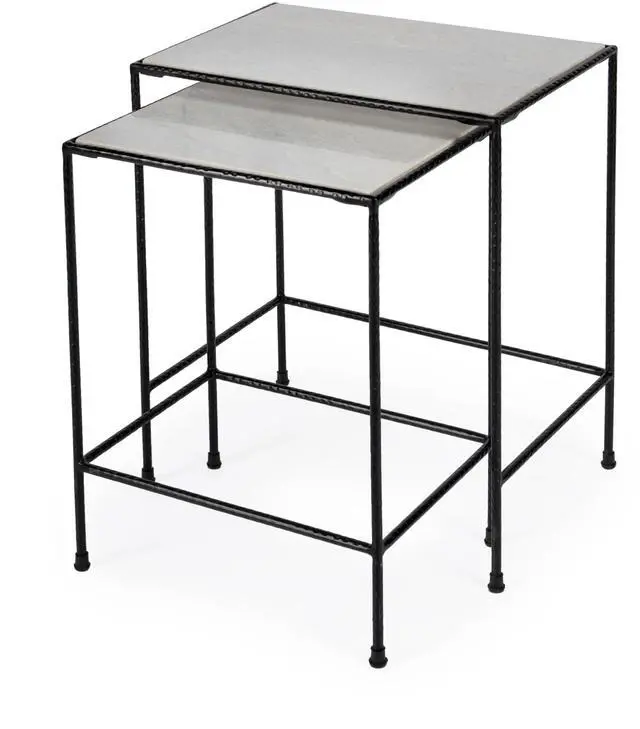 Alt view image 3 of 7 - Carrera Nesting Tables in Black,Black and White 2870330
