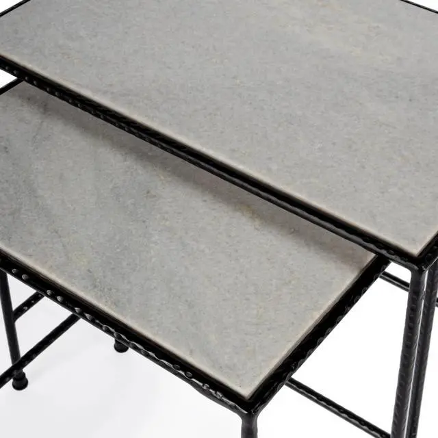Alt view image 6 of 7 - Carrera Nesting Tables in Black,Black and White 2870330